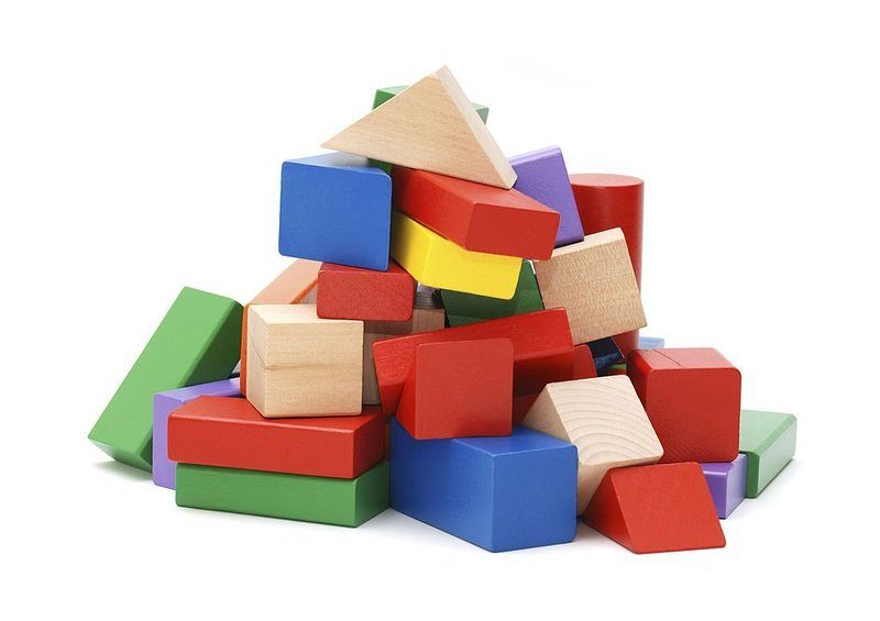LuckIn 200-Pcs Wood Building Blocks Bricks 