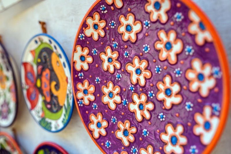 Flowers on a Painted Plate