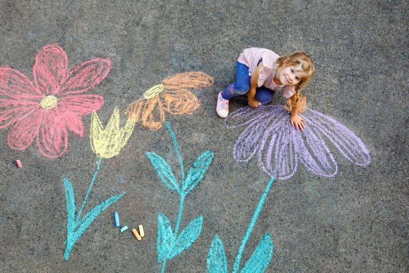 Chalk Art of the Northern Lights