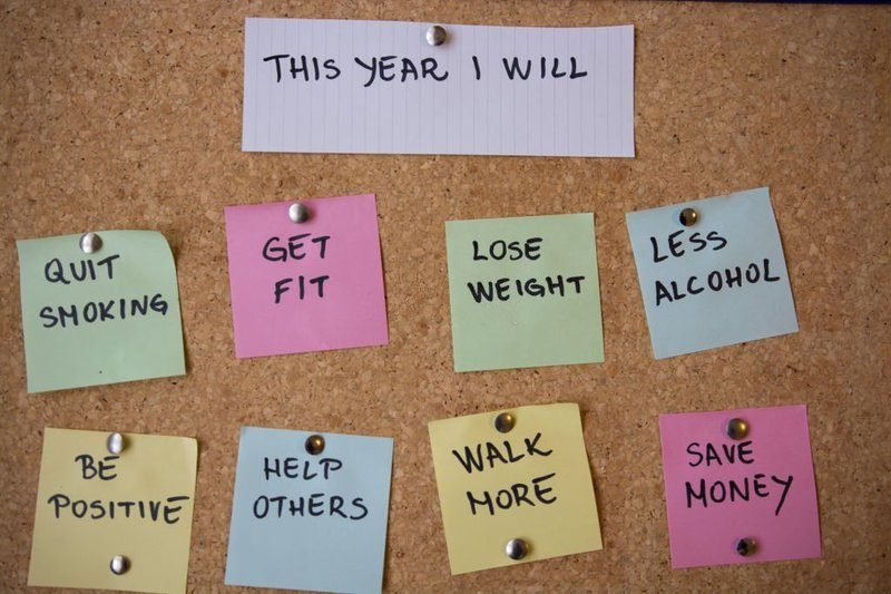 Bulletin Board for New Year’s Resolutions